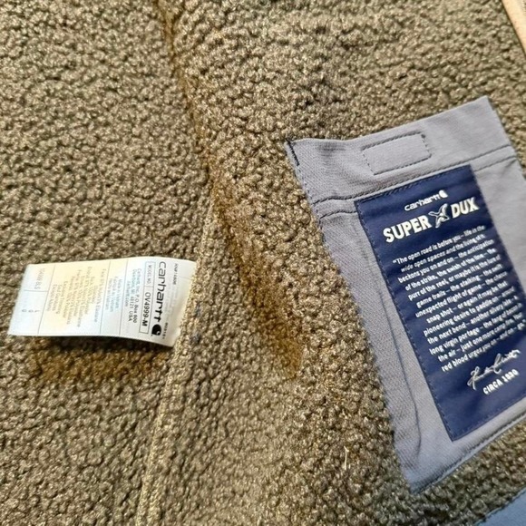 Carhartt Grey Rain Defender Relaxed Sherpa Lined Super Dux Workwear Vest Large - Picture 5 of 7